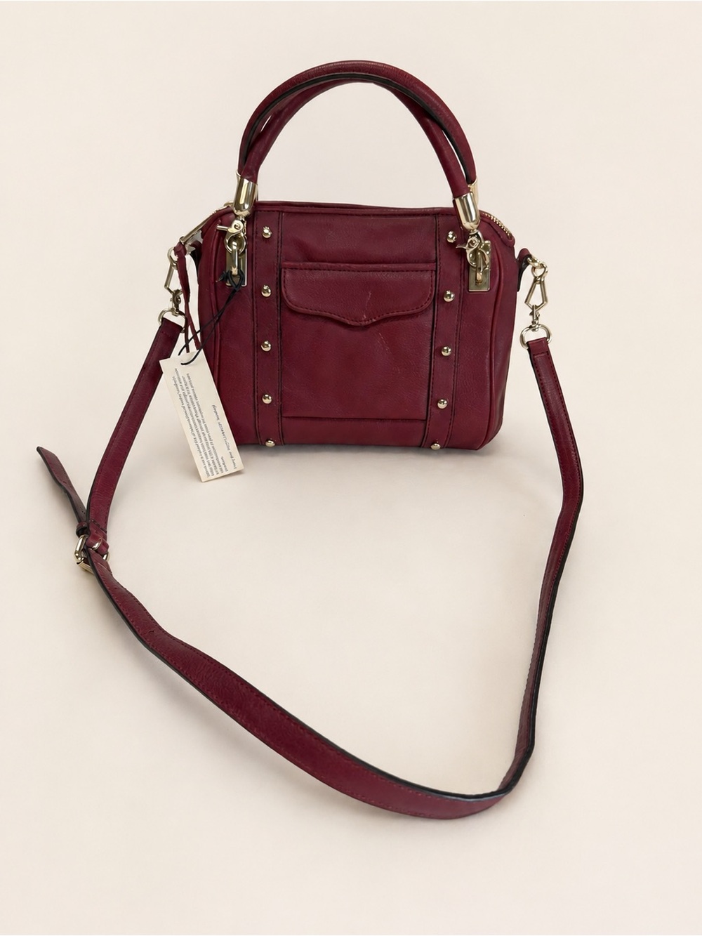 Rebecca Minkoff Mini Cupid Burgundy Leather Satchel Crossbody